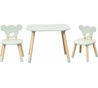 Mobili Rebecca Conjunto de mesa baja y 2 sillas para niños verde y marrón