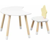 Mobili Rebecca Conjunto de mesa baja y silla para niños blanco y marrón