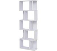 Rebecca Mobili Estantes para Sala De Estar, Librería Blanca para Dormitorio, 10 Estantes De Madera, MDF, Moderno - Medidas: 169 x 60 x 24 cm (AxANxFON) - Art. RE4585