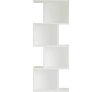 Rebecca Mobili Librería de pared, estantería para salón, blanco, aglomerado, con 4 estantes y 8 compartimentos, diseño moderno - Medidas 125 x 50 x 25 cm - Art. RE7223