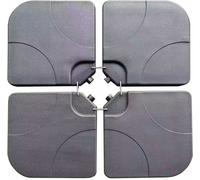 Mobili Rebecca Juego de 4 bases para sombrilla de hdpe negro, 7,5x50x50 cm