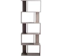 Mobili Rebecca Librería con 5 estantes en mdf gris blanqueado