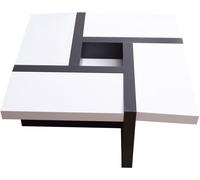 Mobili Rebecca Mesa auxiliar cuadrada de mdf blanco y negro