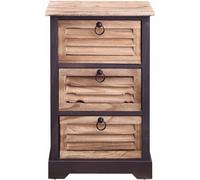 Rebecca Mobili Mesita auxialir para baño, cómoda con 3 cajones, Madera Oscura, Muebles de Dormitorio- Medidas: 63 x 40 x27 cm (AxANxF) - Art. RE4549