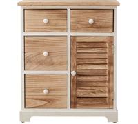 Mobili Rebecca Mueble de almacenaje 4 cajones y 1 puerta de madera marrón y blanco