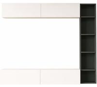 Mobili Rebecca Pared modular blanco y gris oscuro, 3 piezas
