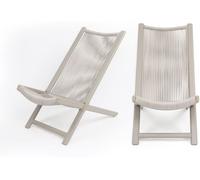 Mobili Rebecca Set de 2 sillas plegables de exterior de aluminio y poliratán gris