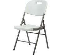 Mobili Rebecca Set de 2 sillas plegables para exteriores blanco y gris de plástico