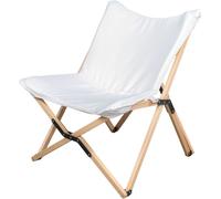 Mobili Rebecca Silla de director para jardín de madera y poliéster marrón y blanco