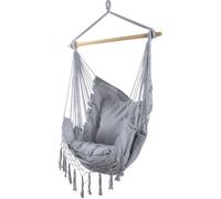Mobili Rebecca Silla hamaca con cojines tapizados de algodón gris
