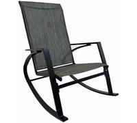 Mobili Rebecca Silla mecedora para exterior en acero y poliéster gris oscuro