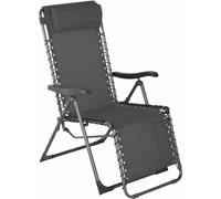 Mobili Rebecca Tumbona plegable de acero y poliéster gris, 113x66x104 cm