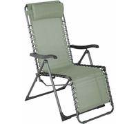 Mobili Rebecca Tumbona plegable de acero y poliéster verde y gris, 113x66x104 cm