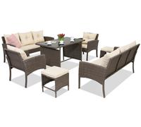 Mobiliario de jardín de technoratán con puffs Bari Apetito 8 Garden Point marrón