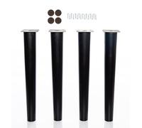 MOBILIARIOCLICHI Patas de Madera de Haya, con Placa de Montaje instalada. Pack de 4 Unidades de Patas para Muebles, 8,10,12,15,20...cm Alto, Patas de Madera cónicas Rectas. (4 Unidades 30 cm, Negro)