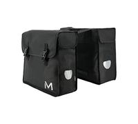 Mobilis Bolsa Doble para Bicicleta (2 x 15 L), Bolsa de Transporte Ciclismo, Alforjas Laterales para Asiento Trasero, Material Repelente al Agua, Negro