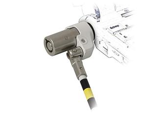 Mobilis - Cable de Seguridad Giratorio con Llave giratoria de Acero endurecido para Muescas Noble Wedge (Longitud: 2 m, diámetro: 4, 4 mm), Color Blanco y Plateado