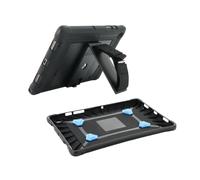 Mobilis Funda para iPad 10,2" 2021/2020/2019, Carcasa Protectora Reforzada con Soporte y Banda de Agarre Giratorios de 360° Compatible iPad 9/8/7 Gen, Negro