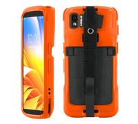 Mobilis Funda para Zebra TC22 & TC27, Carcasa Reforzada Ordenador Móvil con Banda de Agarre y Portalápiz, Color Fluorescente Alta Visibilidad y Seguridad (Naranja Fluorescente)
