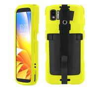 Mobilis Funda para Zebra TC22 & TC27 con Banda de Agarre y Portalápiz | Carcasa Reforzada para Ordenador Móvil - Protección Grado Militar - Color Amarillo Fluorescente Alta Visibilidad y Seguridad