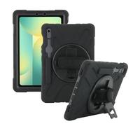 MOBILIS Funda reforzada con correa para el hombro para Samsung Galaxy Tab S10 FE S9 FE S9 FE S9, funda protectora a prueba de golpes con trípode giratorio, color negro