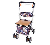 Mobility Andador con Ruedas portátil, Andador con Ruedas de Postura Vertical, Espacio Grande, Aluminio súper liviano, Ayudas para Caminar con Ruedas médicas con tracción con 4 Ruedas, para Compras pa