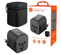 Mobility Lab - ML314037 - Adaptador de Viaje con 2 Puertos USB - Carga rápida 12W - Compatible con más de 200 países - 3 Dispositivos simultáneamente