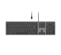 Mobility Lab - Teclado PC Ultra Delgado con Cable, Color Gris Espacial, conexión USB francés AZERTY