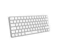 Mobility Lab - KMP2000W Mini - Teclado inalámbrico Mac Mini Multi-Conexiones - AZERTY, Receptor 2.4 GHz USB + 3 x Bluetooth, 12 accesos directos Multimedia, Carga rápida vía USB-C - Mac