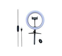 Mobility Lab ML304038- Anillo LED Luminoso con trípode - LED Ring - 10 Niveles de luminosidad - Recargable, Mando a Distancia Bluetooth Universal para Smartphone, Ideal para Youtube, Tiktok...