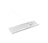 MOBILITY LAB ML304304 - Teclado con cable Design Touch con 2 USB para Mac - AZERTY - Blanco y plateado