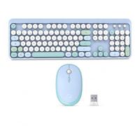 Mobility Lab - ML313887 - Combo Teclado + ratón inalámbrico Pure Color - ES AZERTY, Teclas Planas y sensibles, diseño Compacto, accesos directos, Teclado numérico, compatibilidad con Windows - Azul