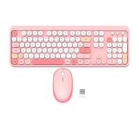 Mobility Lab - ML313894 - Combo Teclado + ratón inalámbrico Pure Color - ES AZERTY, Teclas Planas y sensibles, diseño Compacto, accesos directos, Teclado numérico, compatibilidad con Windows - Rosa