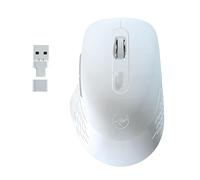 Mobility Lab - Omega - Ratón inalámbrico Bluetooth - Ergonómico, Receptor USB y USB-C, Clics silenciosos, dpi Ajustables, Compatible con MacOS y Windows - Blanco