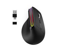 Mobility Lab - Ratón inalámbrico ergonómico RGB - Precisión Ajustable, Receptor 2 en 1 USB o USB-C, Conexión Bluetooth, Clics silenciosos, Modo de Ahorro de energía
