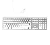 Mobility Lab Teclado con Cable francés AZERTY para Mac - Blanco y Plateado