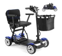 Mobility Scooter Scooter De Movilidad De 4 Ruedas con Neumáticos Antipinchazos para Todo Terreno para Personas Mayores Y Adultos Blue