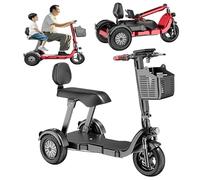 Mobility Scooter Scooter de Movilidad de 4 Ruedas con Neumáticos Antipinchazos para Todo Terreno Plegable Desmontable para Personas Mayores y Adultos Black,20A