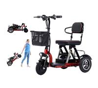 Mobility Scooters - Patinete de movilidad de 3 ruedas, plegable/ligero, duración de la batería de hasta 25 millas con asiento cómodo, cestas dobles delanteras y traseras, para personas mayores con
