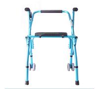 Mobility Walker - Andador de aluminio para ancianos con asiento y ruedas, cómodo soporte de brazo doble para ancianos y discapacitados, estrella de luz
