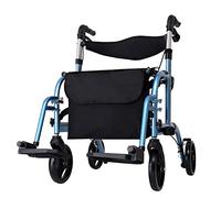 Mobility Walker - Andador de movilidad plegable con 4 ruedas y bolsa de almacenamiento, frenos bloqueables, altura ajustable, ayuda para caminar para ancianos y discapacitados, estrella azul de luz