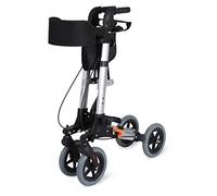 Mobility Walker - Andador de movilidad plegable todo terreno con ruedas de 4 ruedas con asiento, carrito de la compra para caminar asistido con cuatro ruedas, marco de sillas de ruedas con ruedas