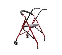 Mobility Walker Andador Plegable con Andador con Asiento Andador de Aluminio Asiento Acolchado de Altura Ajustable con Rueda de 5 Pulgadas