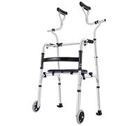 Mobility Walker - Andador plegable con soporte para reposabrazos, altura y ancho ajustables con asiento acolchado, para ancianos, personas mayores, discapacitados, estrella de luz