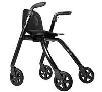 Mobility Walker Andador plegable liviano con 4 ruedas y asiento acolchado, altura ajustable, ayuda para la movilidad, silla de tránsito