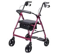 Mobility Walker Andador Plegable portátil Ultraligero Sentado y Empujando Altura Ajustable Silla de Ruedas para Ancianos discapacitados, aleación de Aluminio