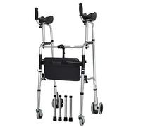 Mobility Walker - Andador vertical con reposabrazos, altura ajustable de 4 ruedas, altura alta, personas mayores con discapacidad