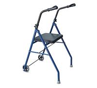 Mobility Walker Andadores para personas mayores con asientos y 2 ruedas plegables para caminar con marco para caminar, altura ajustable, ligero para personas mayores y discapacitadas, azul