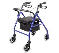 Mobility Walker Andadores para Personas Mayores con Asientos y Ruedas Ayuda para Caminar Plegable Altura Ajustable Andador liviano para Personas Mayores y discapacitadas,Blue