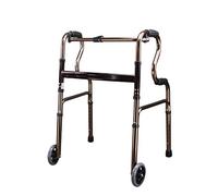 Mobility Walker Andadores plegables con estructura para caminar/aluminio liviano/altura ajustable/para personas mayores discapacitadas/máx.: 175 kg/4 estilos (marrón con ruedas)